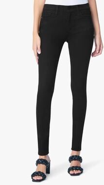 Joes Jeans Mid Rise Skinny Jeans Jet Black 27